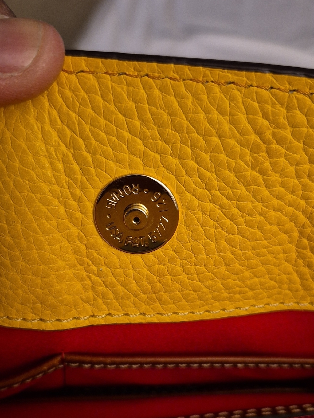 Dooney & Bourke Yellow and Brown Pebbled Leather Satchel (Dustbag Included) - Picture 13 of 14